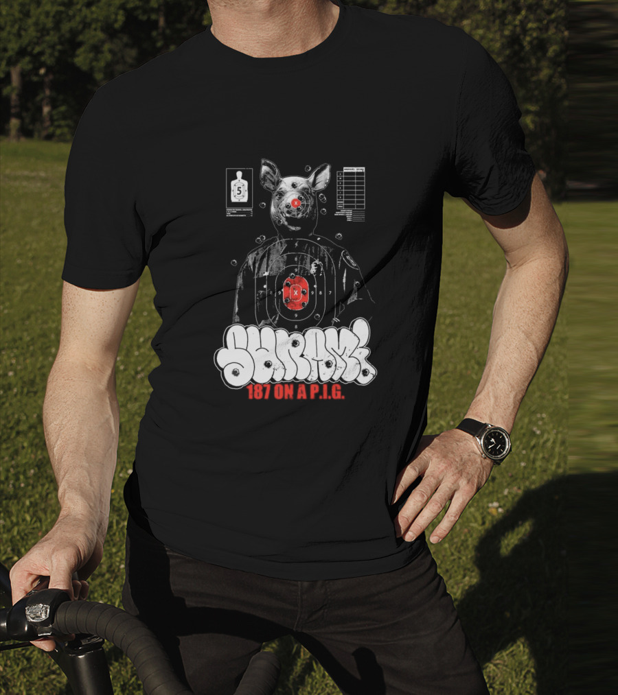 Sunami Pig 187 Target Shooting Pig Design T-Shirt