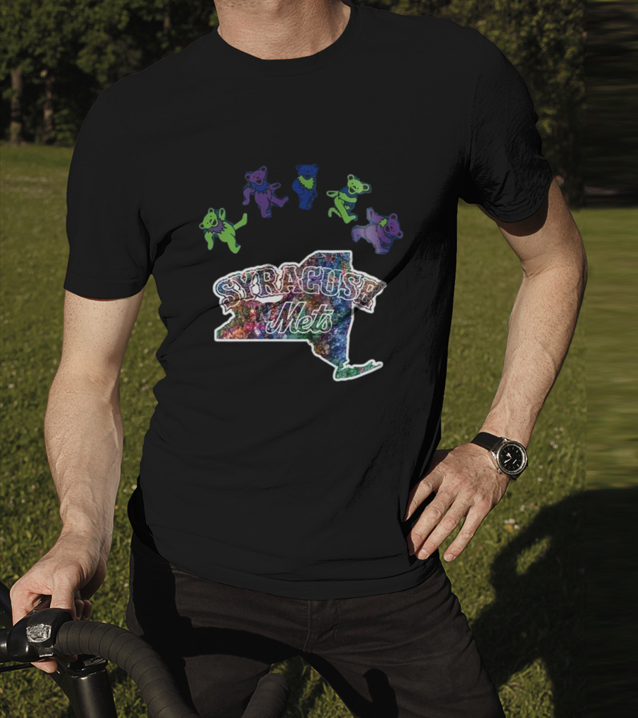 Syracuse Mets Grateful Dead Night 2025 New York Tie-Dye Dancing Bears T-Shirt