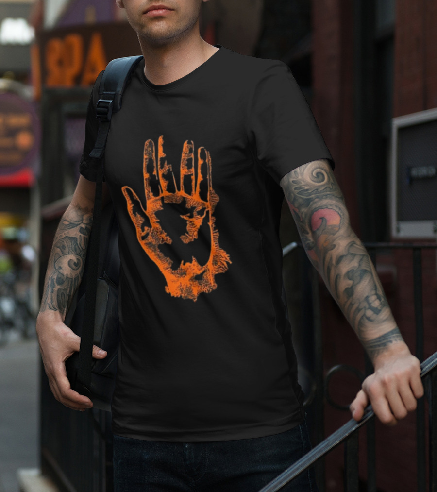 Tamino Sanctuary Handprint Symbol Burning Orange T-Shirt