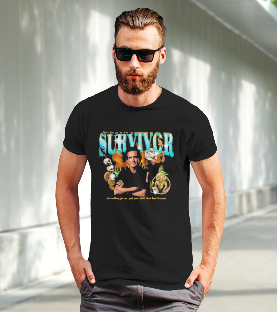 Survivor Jeff Probst Heartthrob Vintage Tiki Idol And Torches T-Shirt