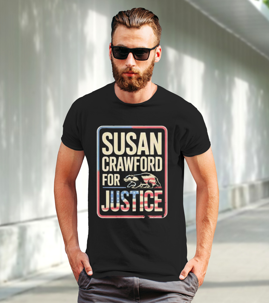 Susan Crawford For Justice Bear Flag Wisconsin 2025 T-Shirt