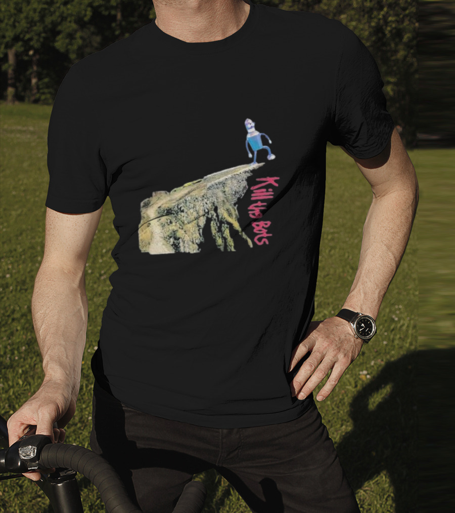 Tari Is For Humans Kill The Bots Robot On Cliff Edge T-Shirt