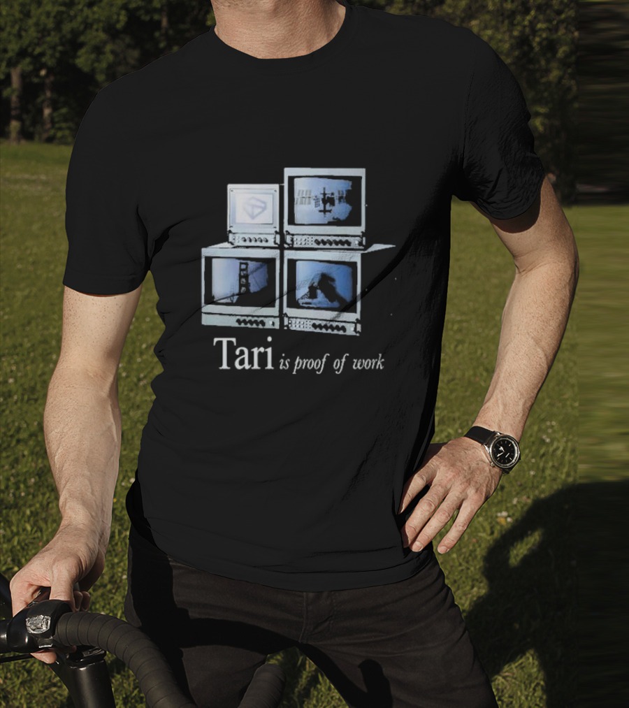 Tari Labs Proof Of Work 1996 Four Vintage Monitors T-Shirt