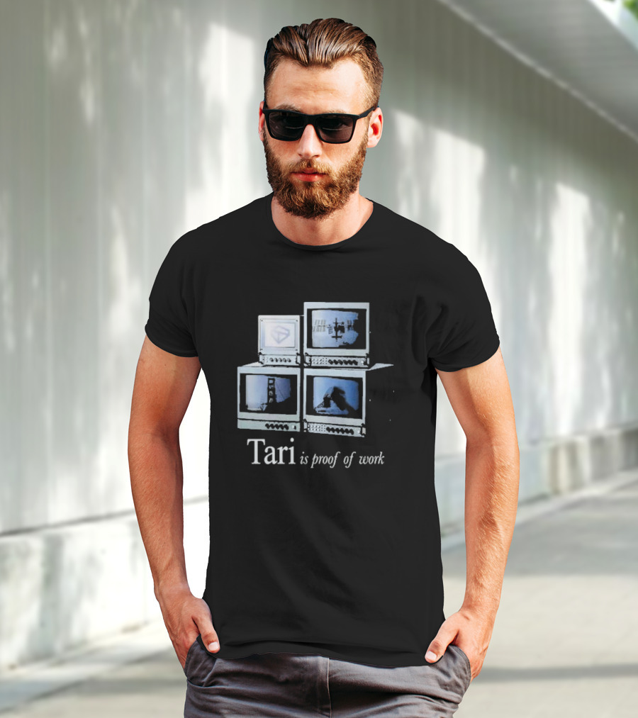 Tari Labs Proof Of Work 1996 Four Vintage Monitors T-Shirt