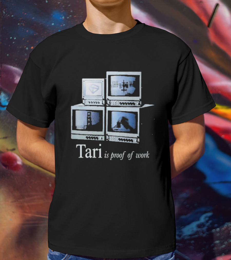Tari Labs Proof Of Work 1996 Four Vintage Monitors T-Shirt