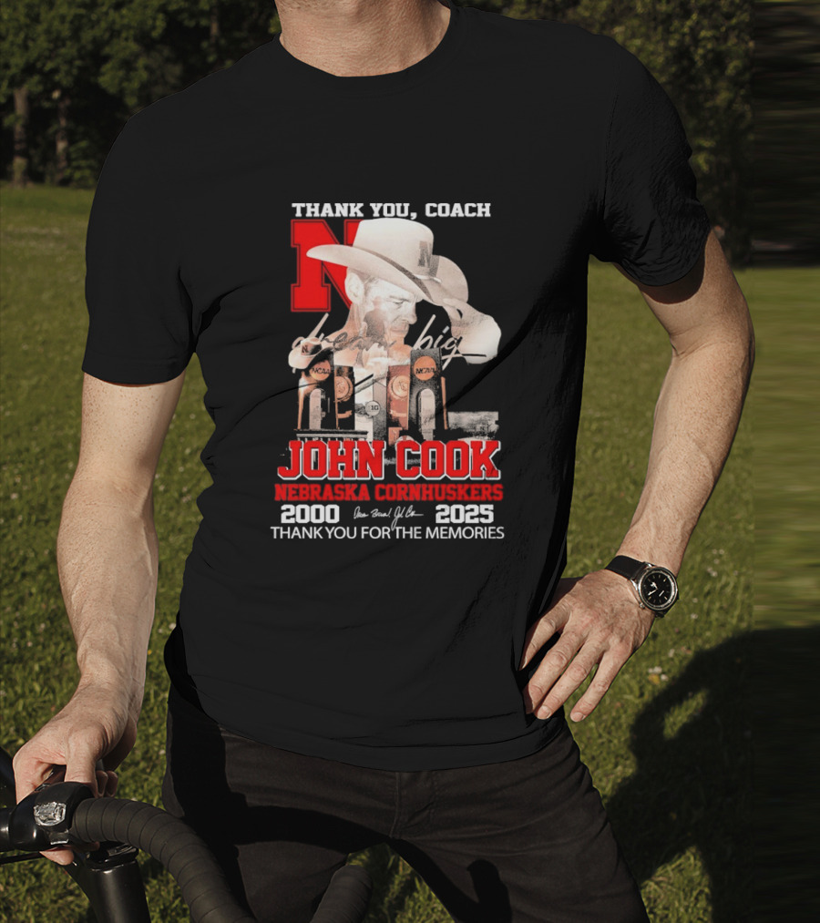 Thank You Coach John Cook Nebraska Cornhuskers 2000 2025 Thank You For The Memories T-Shirt