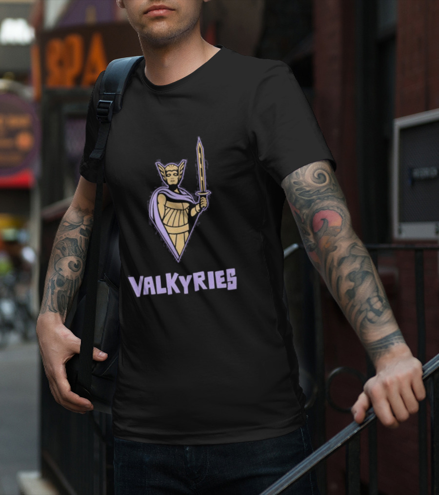 Golden State Valkyries Purple Warrior Sword Icon T-Shirt