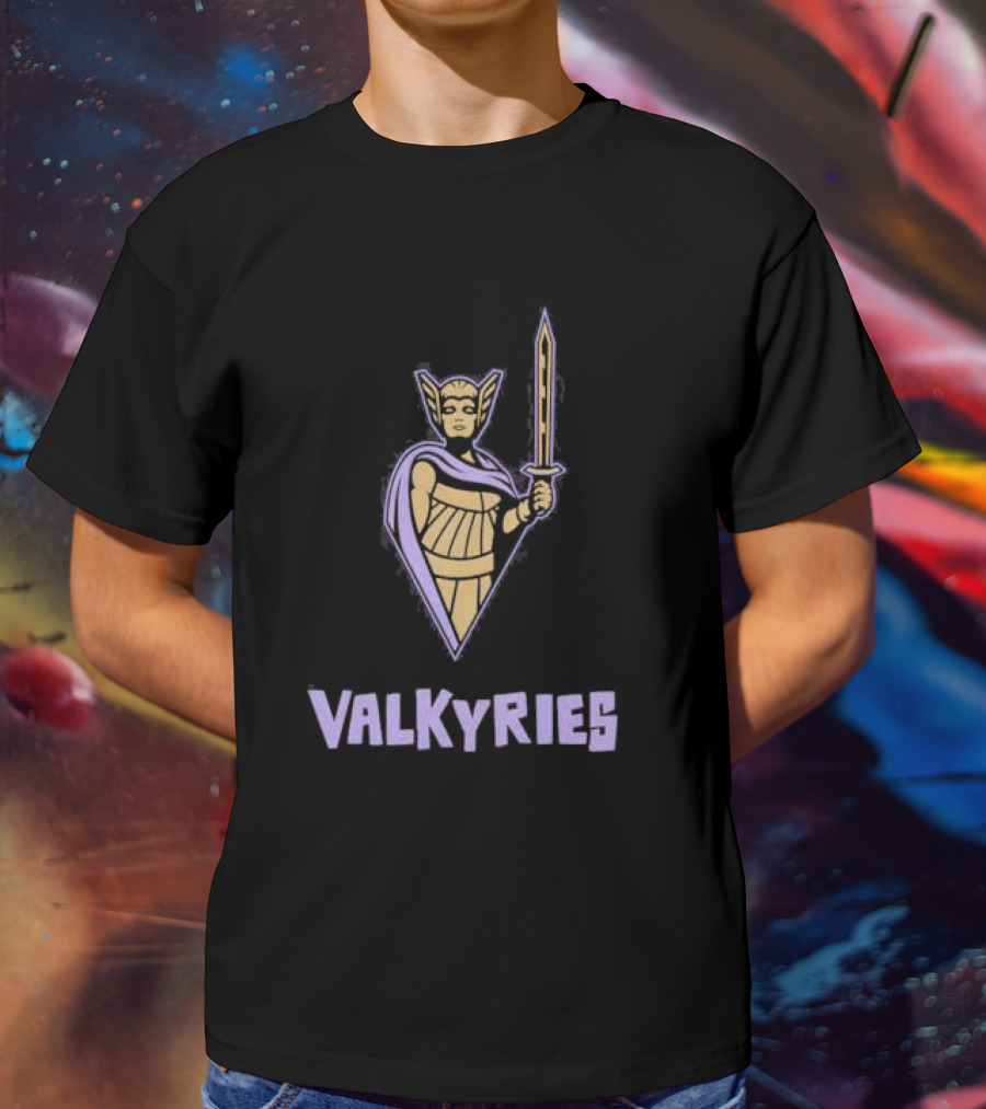 Golden State Valkyries Purple Warrior Sword Icon T-Shirt