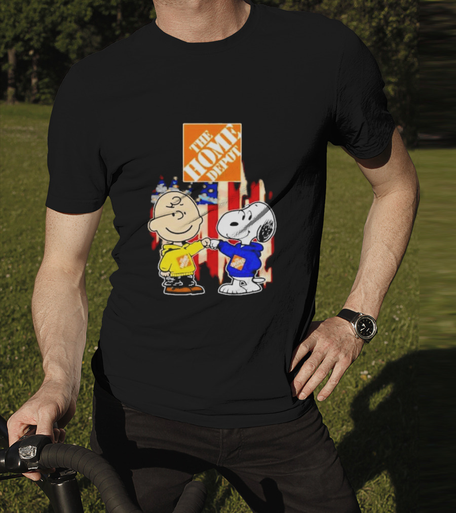 The Home Depot Charlie Brown Snoopy American Flag T-Shirt