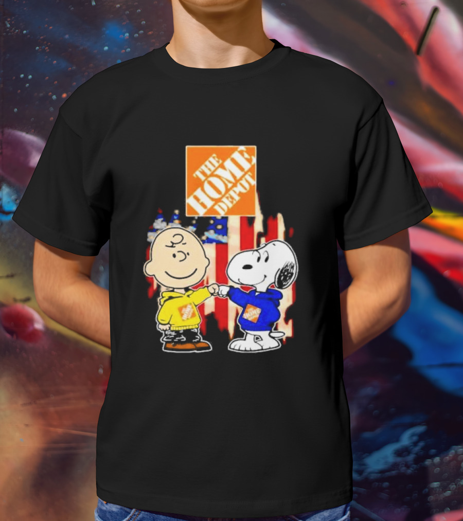 The Home Depot Charlie Brown Snoopy American Flag T-Shirt