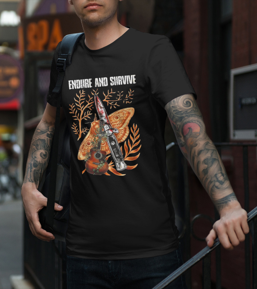 The Last Of Us Endure And Survive Moth Knife And Guitar T-Shirt