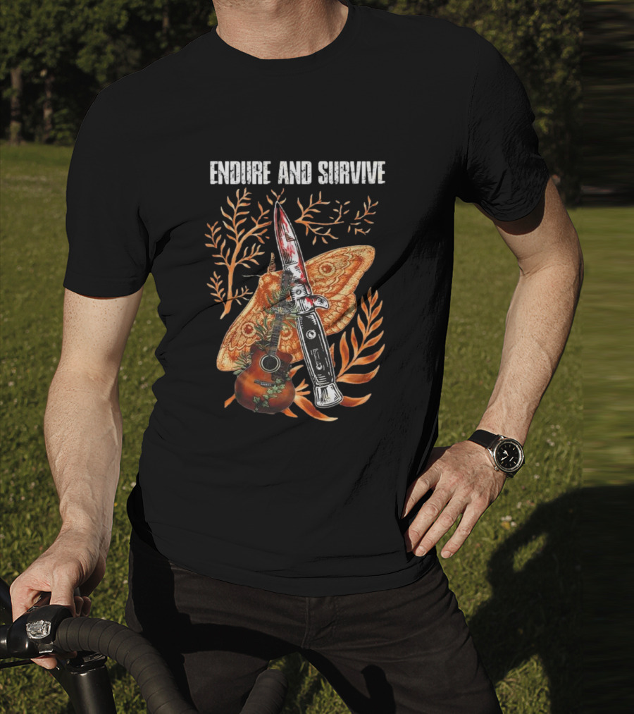 The Last Of Us Endure And Survive Moth Knife And Guitar T-Shirt