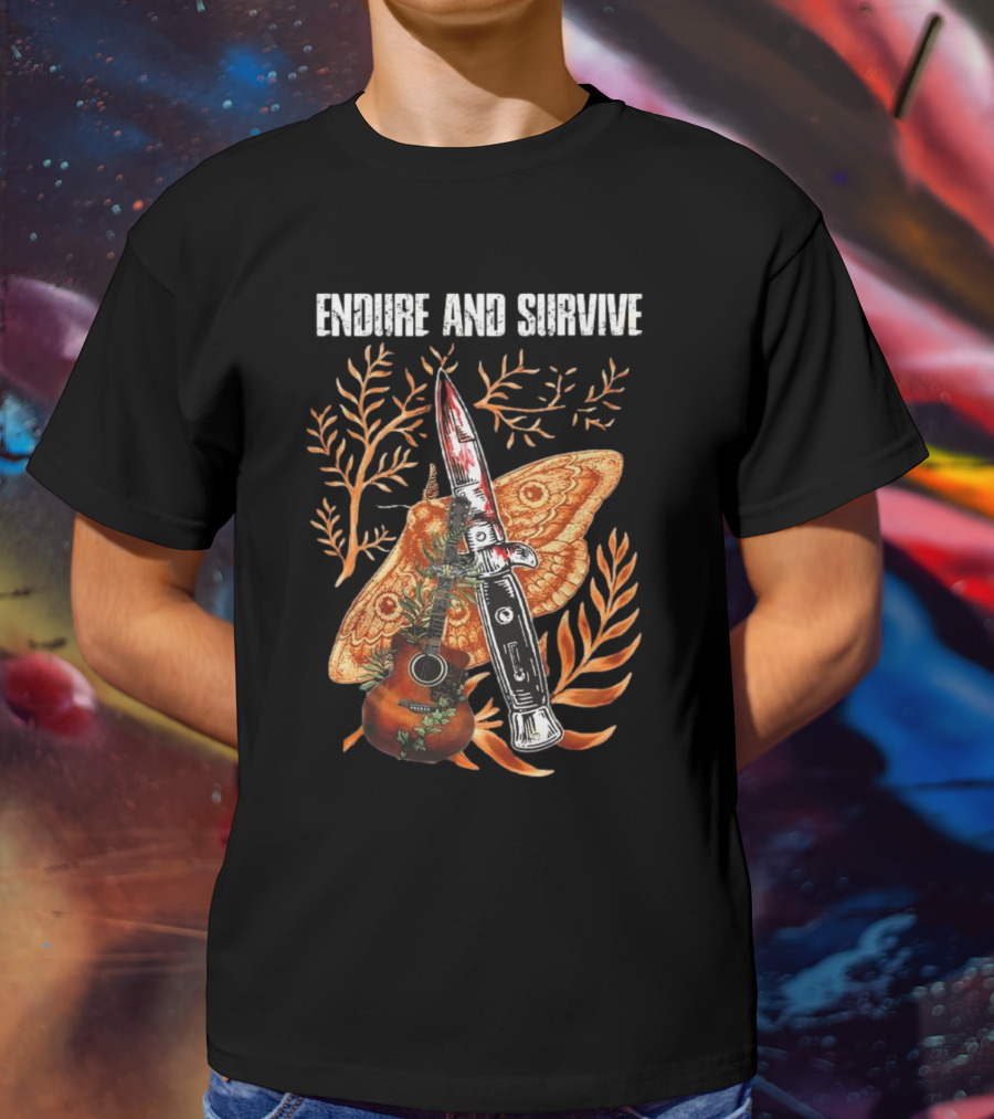 The Last Of Us Endure And Survive Moth Knife And Guitar T-Shirt