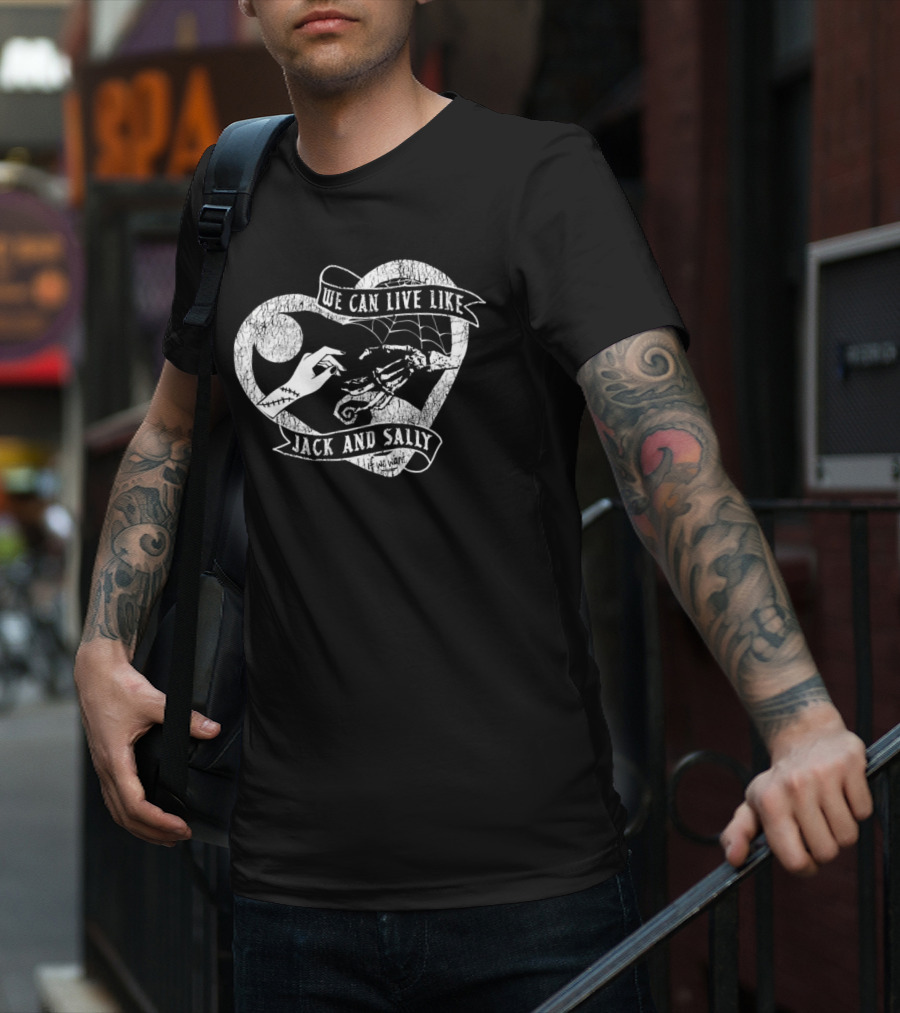 The Lost Bros We Can Live Like Jack And Sally Heart Moon Spiral Hill Web T-Shirt
