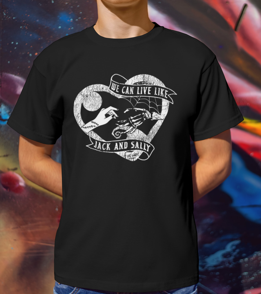 The Lost Bros We Can Live Like Jack And Sally Heart Moon Spiral Hill Web T-Shirt