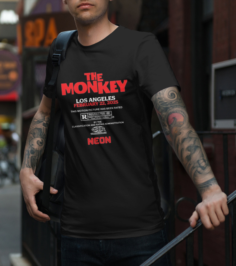 The Monkey Los Angeles February 22 2025 This Motion Picture Has Been Rated R Neon T-Shirt