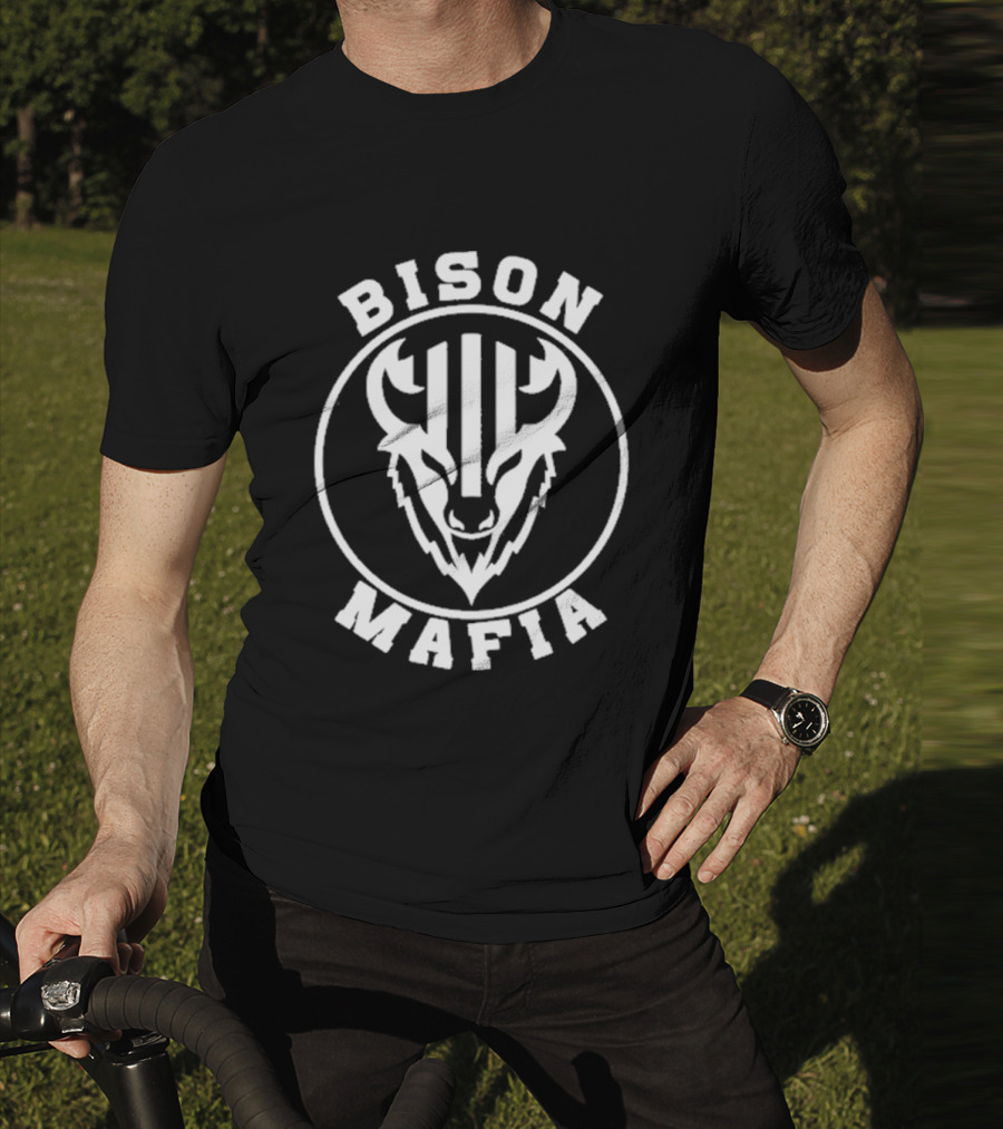 Bison Mafia Upstairs Pub Bold Design T-Shirt