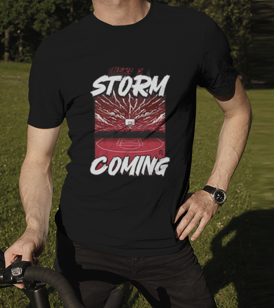 There Is A Storm Coming Basketball Court Thunder Lightning T-Shirt