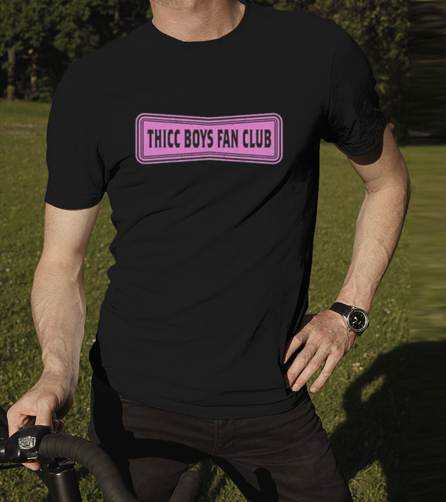 THICC BOYS FAN CLUB Pink Patch Design T-Shirt