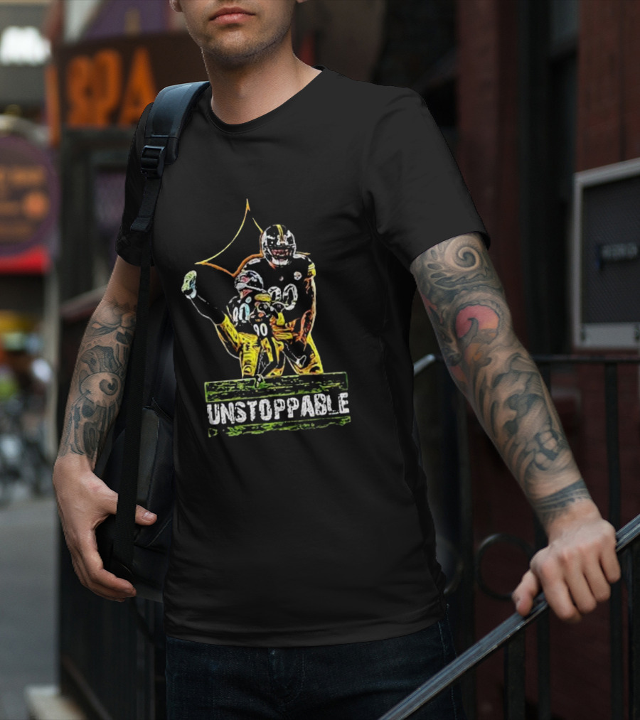 Tj Watt Unstoppable Football Icon In Black And Gold 90 T-Shirt