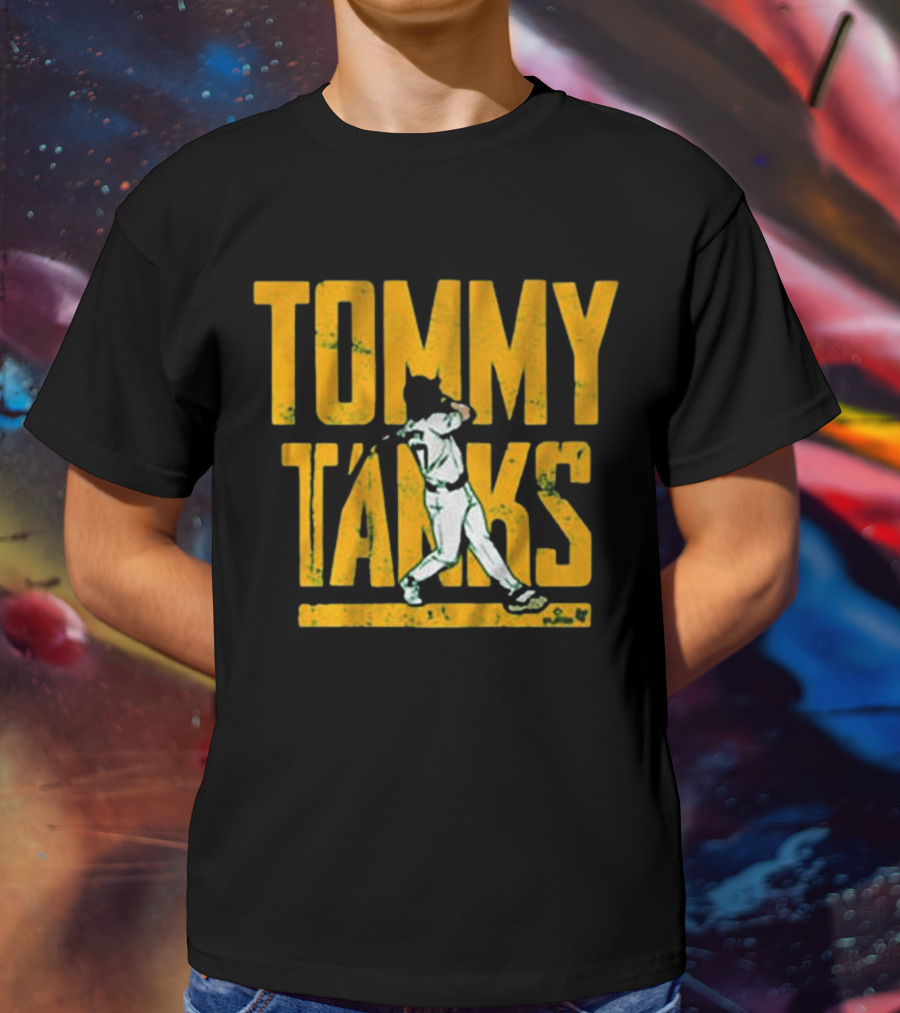 Tommy Tanks Baseball Player Silhouette T-Shirt