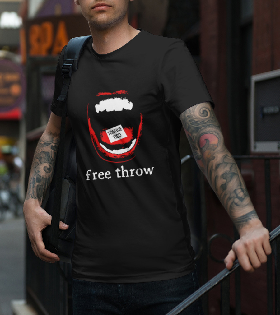 Mouth With Dice Tongue Free Throw Text T-Shirt