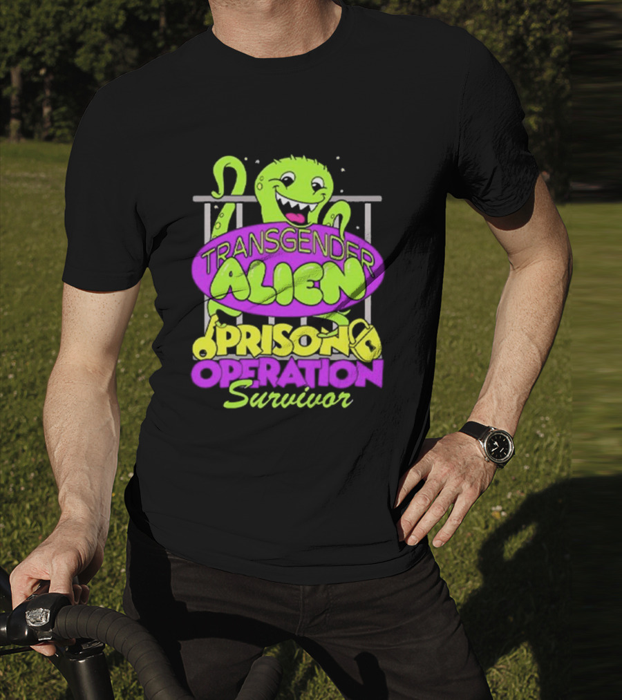 Transgender Alien Prison Operation Survivor Monster With Bars T-Shirt