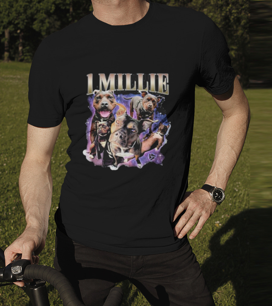 Trent The Traveler 1 Millie Dogs In Purple Cosmic Galaxy T-Shirt