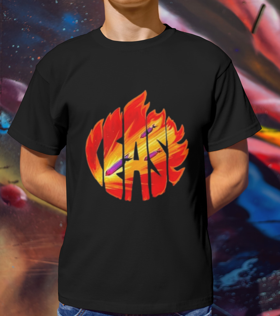 Cease Fire Flame Letters With Missiles T-Shirt