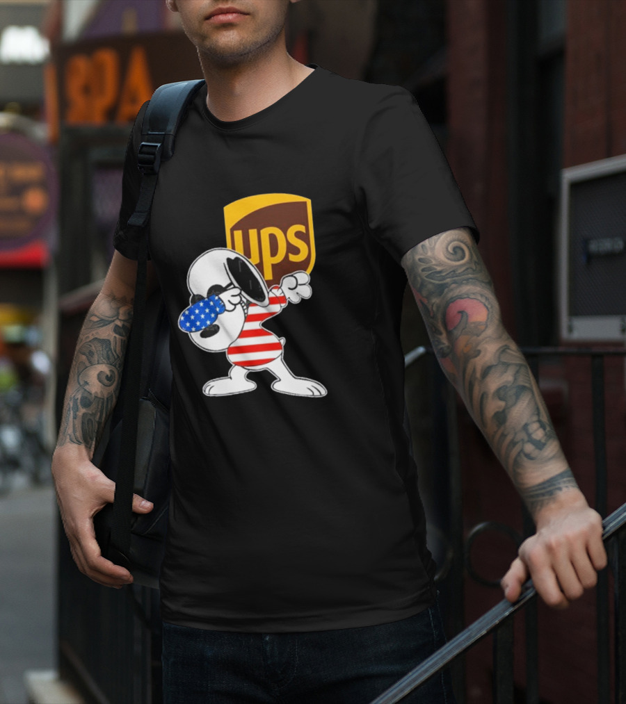UPS Snoopy Dabbing American Flag Style T-Shirt