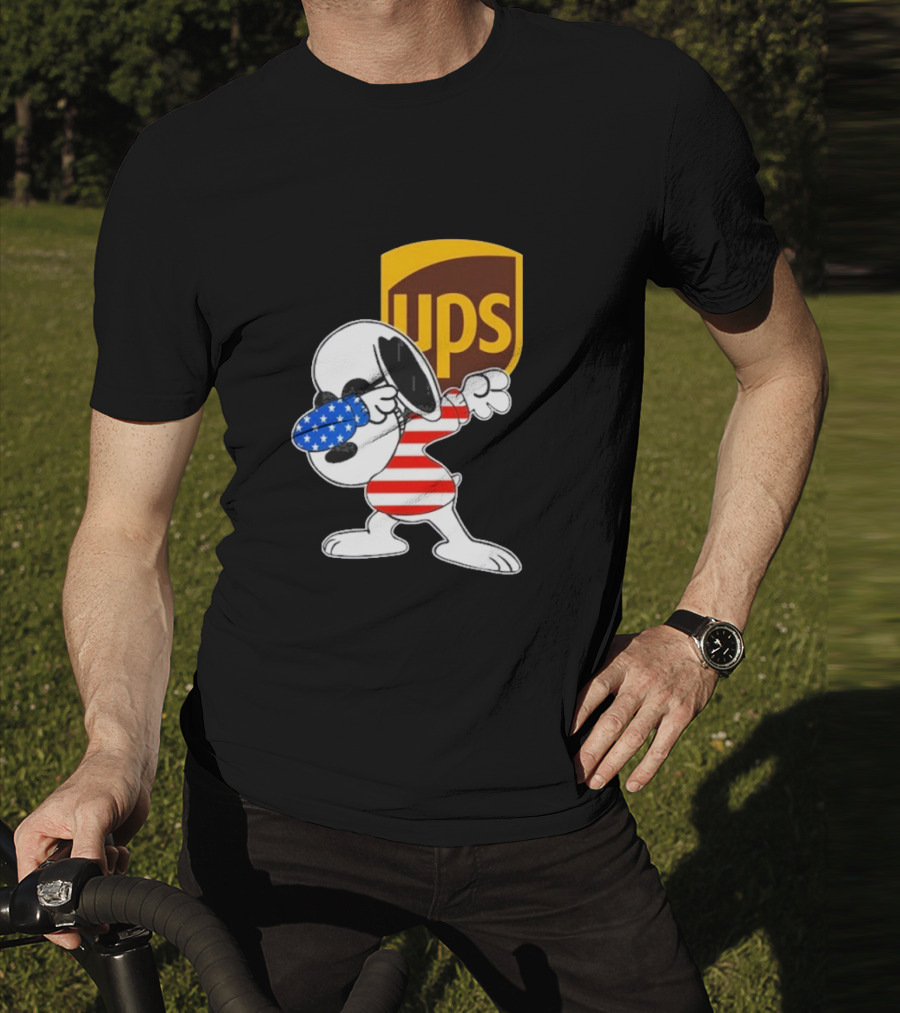 UPS Snoopy Dabbing American Flag Style T-Shirt
