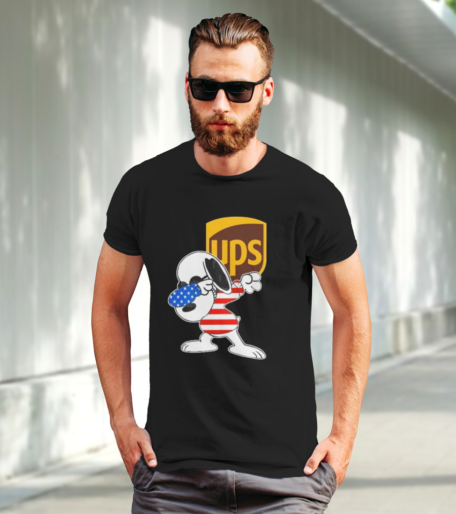 UPS Snoopy Dabbing American Flag Style T-Shirt
