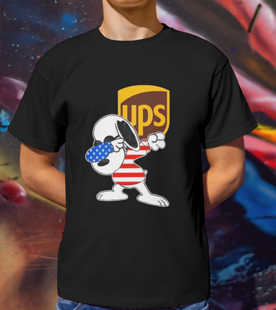 UPS Snoopy Dabbing American Flag Style T-Shirt