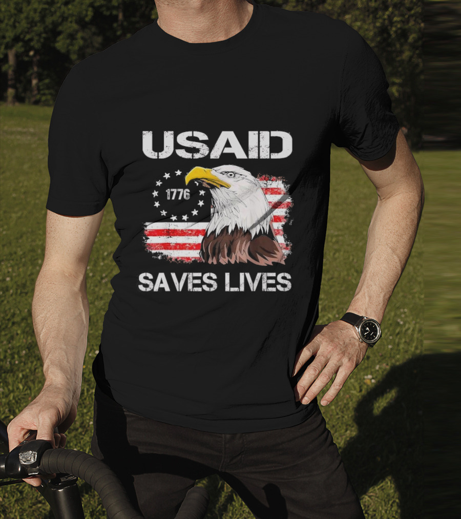 USAID Saves Lives 1776 American Flag Eagle T-Shirt
