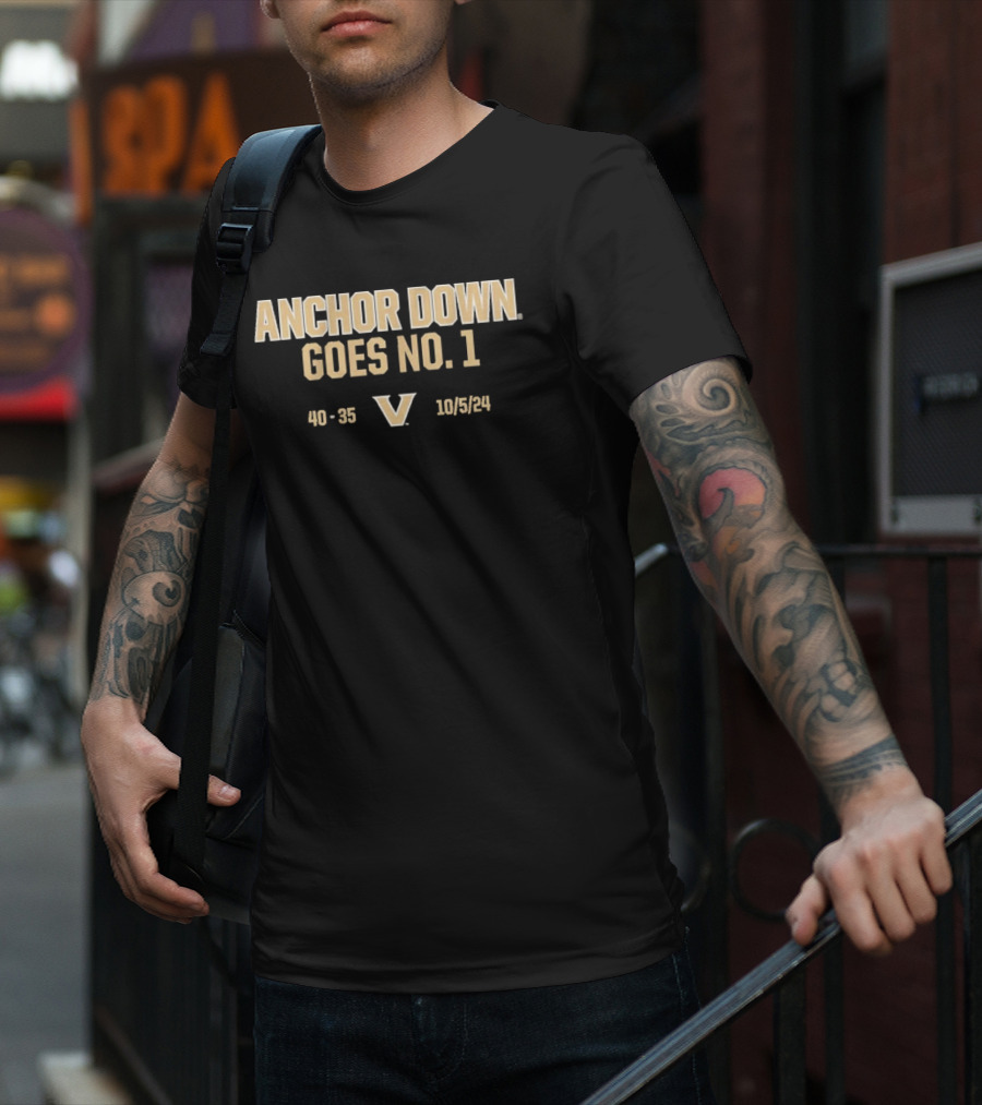 Vanderbilt Anchor Down Victory 40-35 October 5 T-Shirt