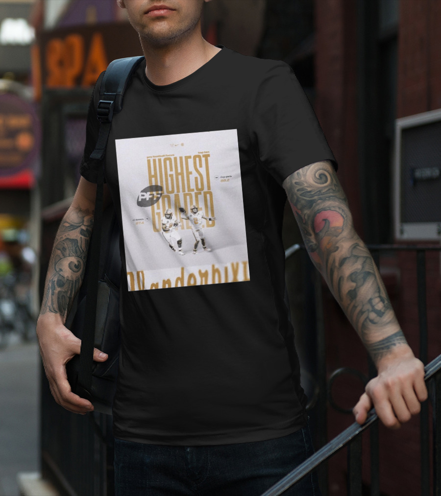 Vanderbilt PFF Top Ten Highest Graded Eli Stowers Diego Pavia T-Shirt