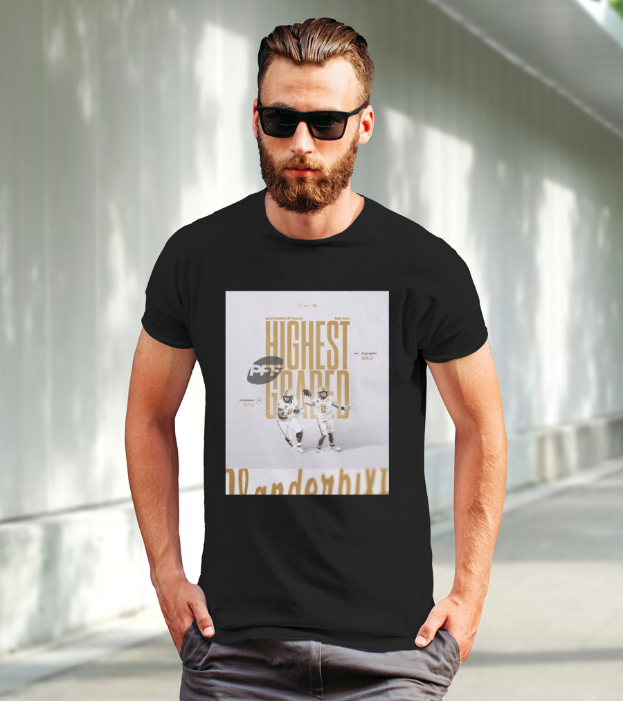 Vanderbilt PFF Top Ten Highest Graded Eli Stowers Diego Pavia T-Shirt