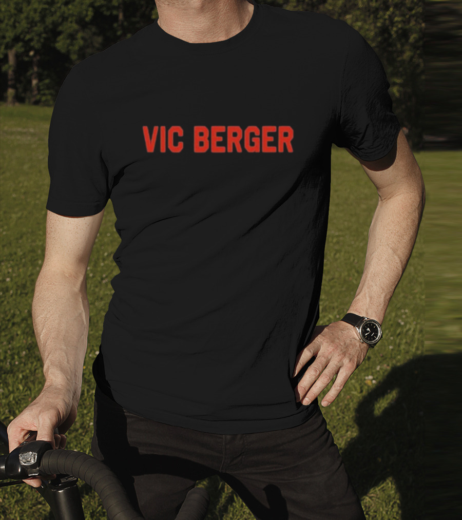 Vic Berger Red Text Bold Style T-Shirt
