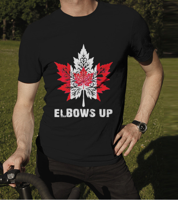 Elbows Up Canada Maple Leaf True North Strong Vintage T-Shirt