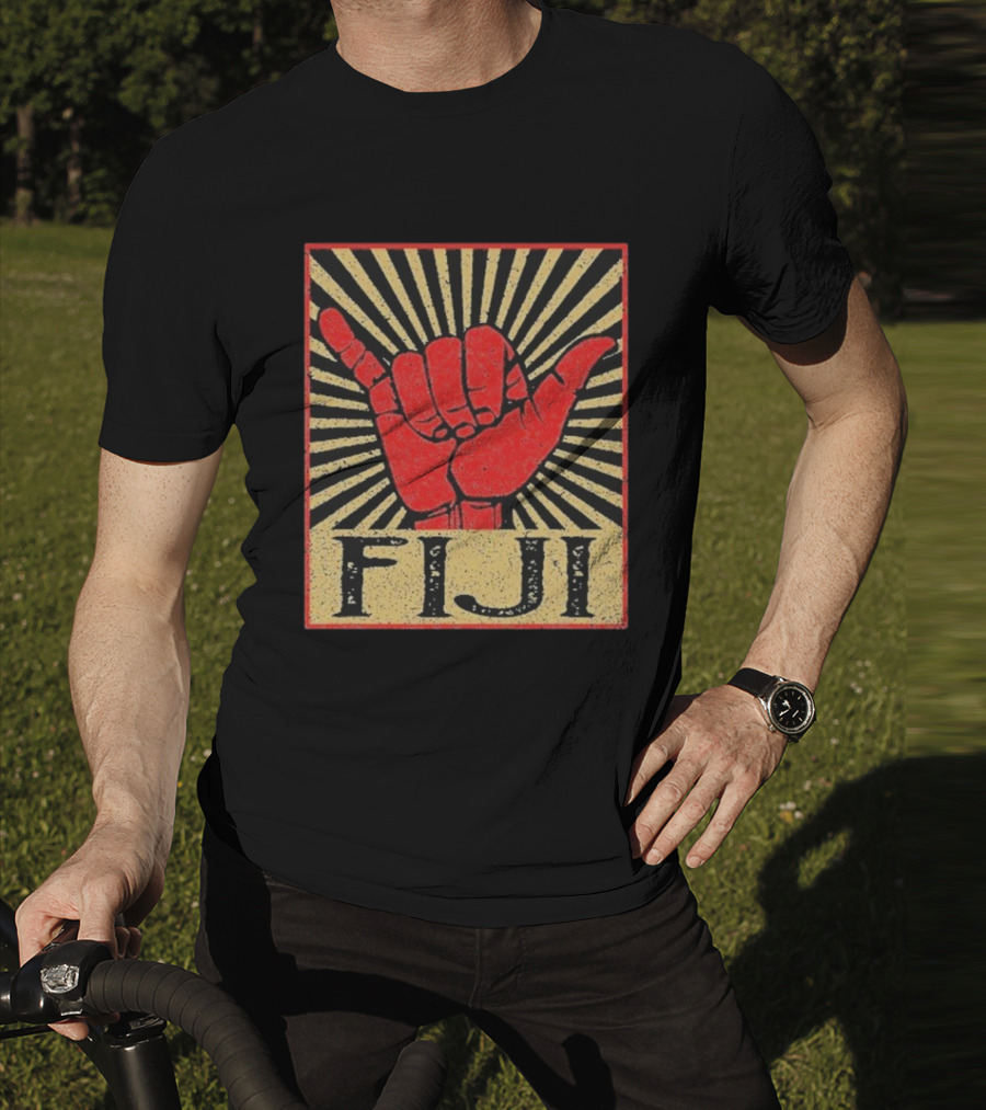 Fiji Retro Shaka Vintage Island Surfer T-Shirt