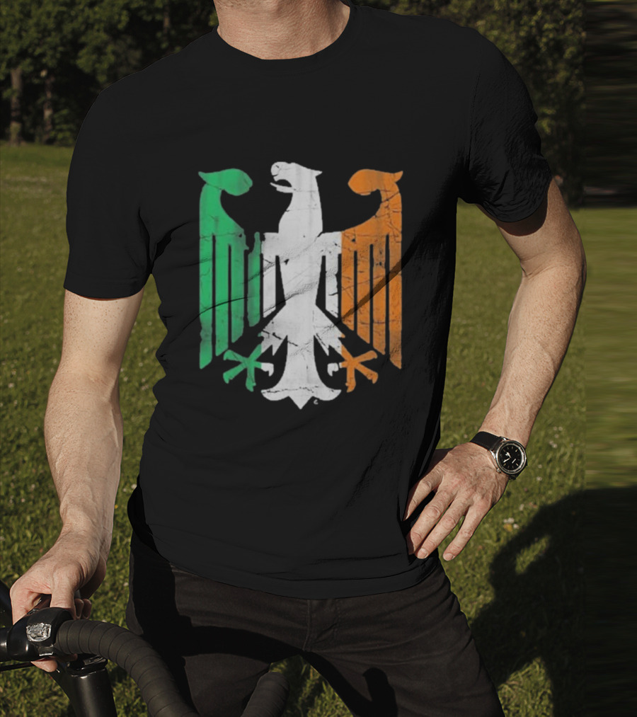 Vintage Irish German Eagle Emblem St Patrick’s Day Heritage T-Shirt