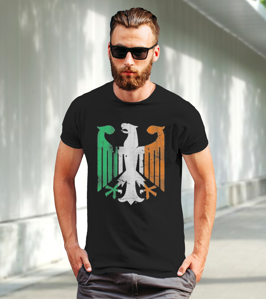 Vintage Irish German Eagle Emblem St Patrick’s Day Heritage T-Shirt
