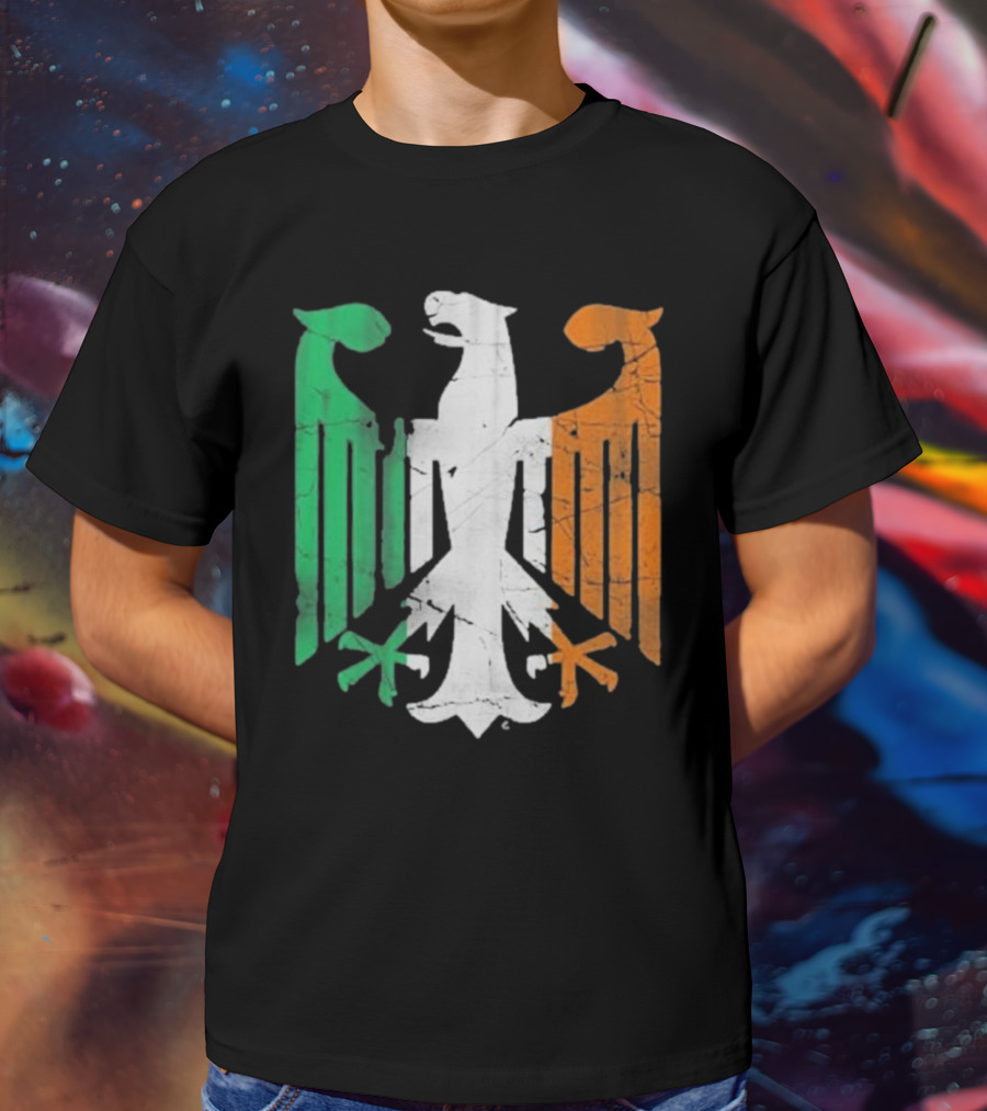 Vintage Irish German Eagle Emblem St Patrick’s Day Heritage T-Shirt