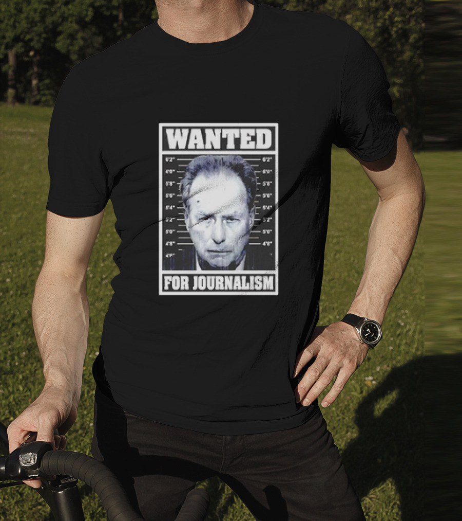 Wanted Satire For Journalism With Shot Image T-Shirt