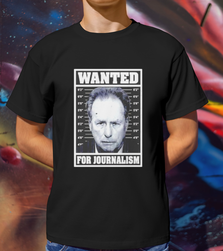 Wanted Satire For Journalism With Shot Image T-Shirt
