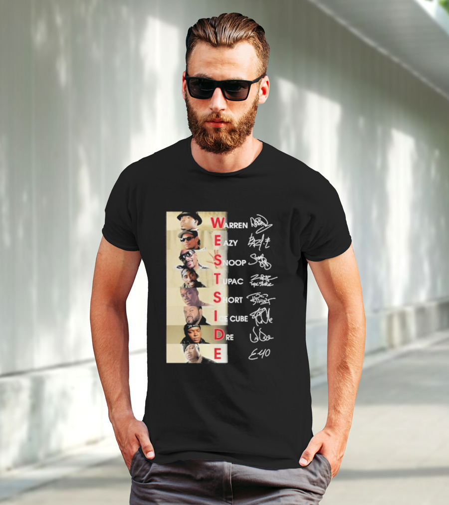 Warren Eazy Snoop Tupac Short Ice Cube Dre E40 Westside T-Shirt
