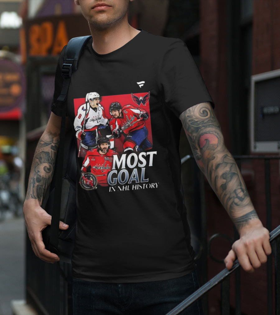 Washington Capitals Alexander Ovechkin Most Goals In NHL History Evolution 8 T-Shirt