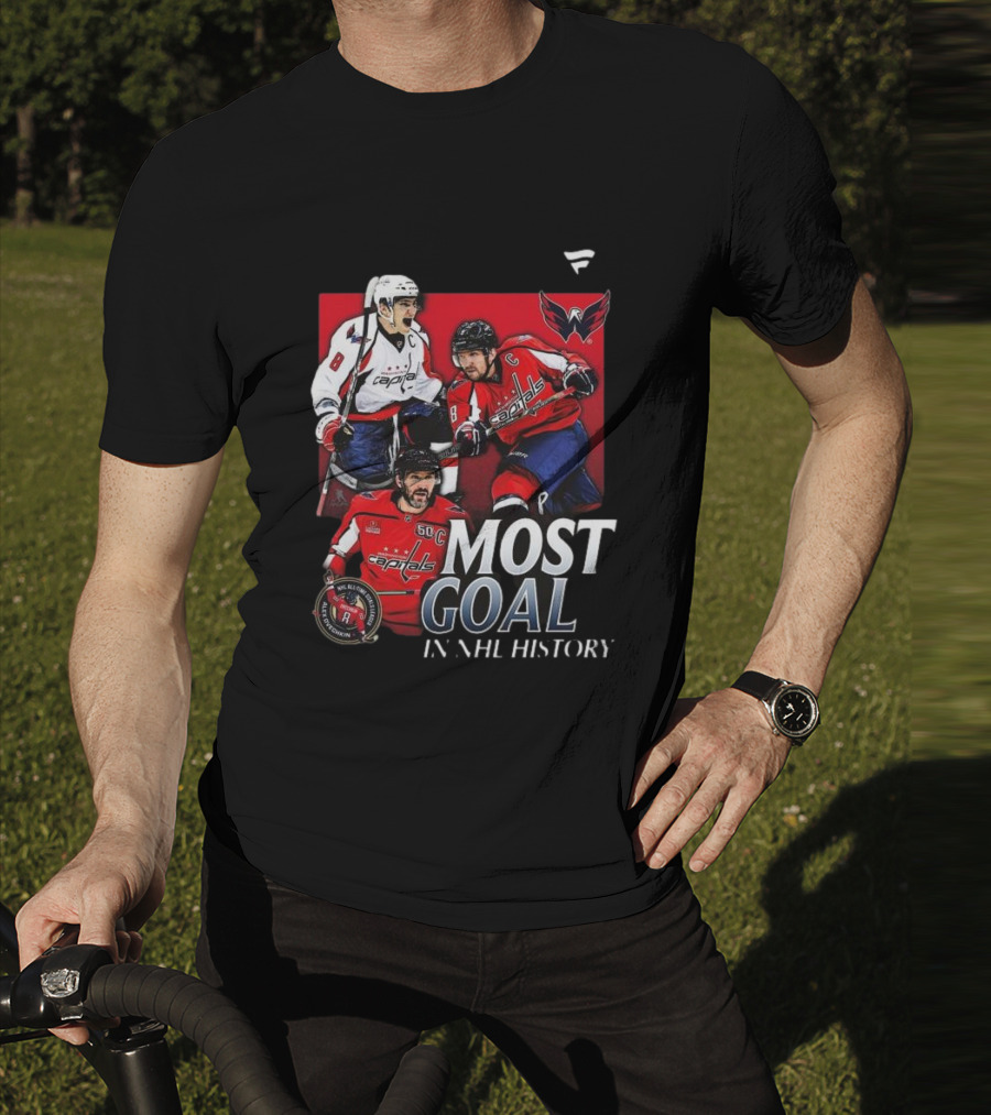 Washington Capitals Alexander Ovechkin Most Goals In NHL History Evolution 8 T-Shirt