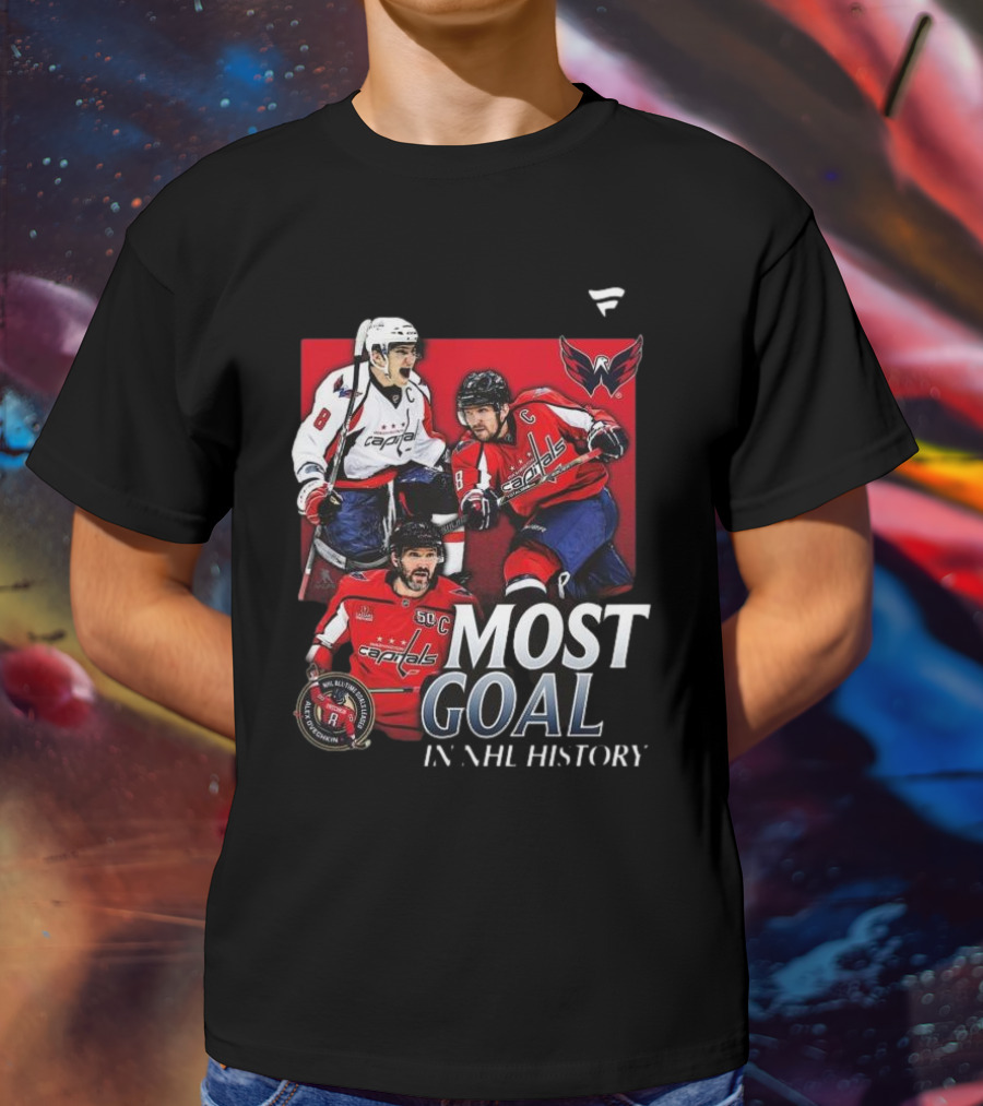 Washington Capitals Alexander Ovechkin Most Goals In NHL History Evolution 8 T-Shirt