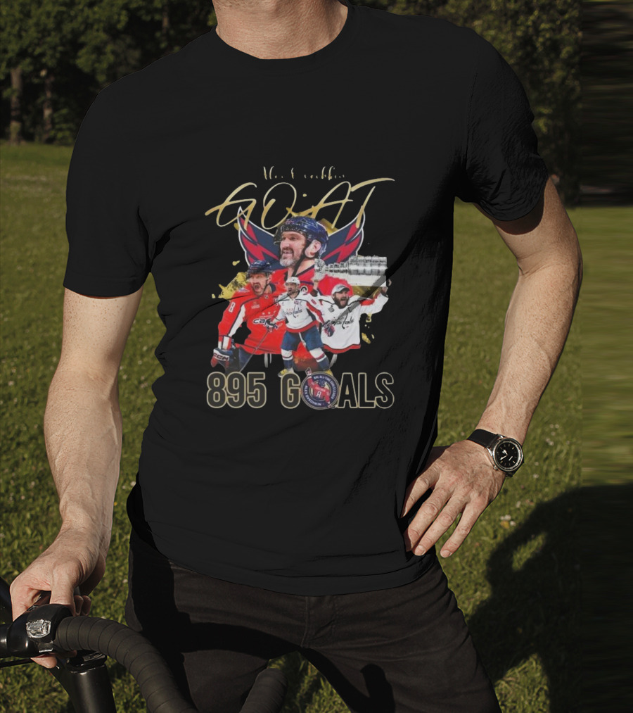 Washington Capitals NHL Alex Ovechkin GOAT 895 Goals Signature Collection T-Shirt